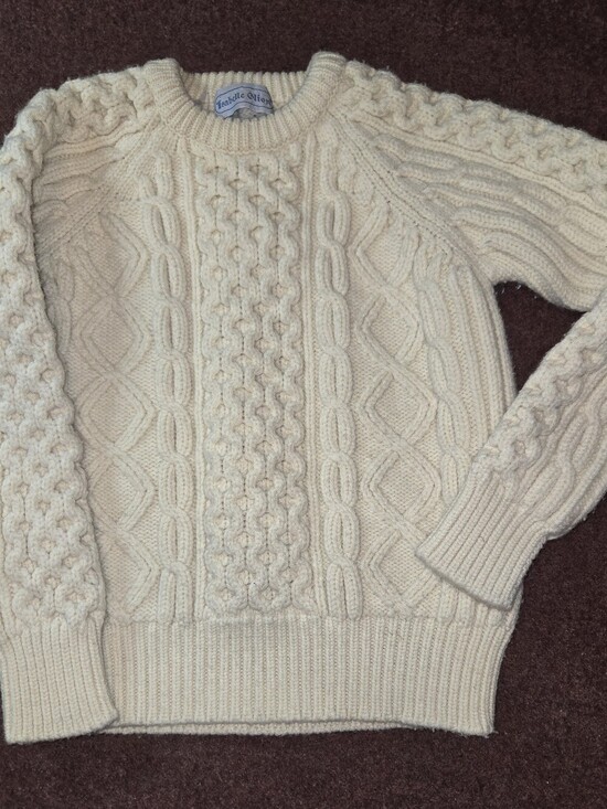 isabelle glion Other - Vintage Isabelle Glion Kids 100% Wool Fisherman's Aran Sweater Ivory Medium